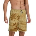 thumbnail image 2 of Easygdp Retro Palm Tree Men's Short Pajama Pants, Sleep Shorts, Household Pants, Casual Pants with Pockets - Medium, 2 of 9