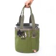 thumbnail image 4 of Travelwant Green Bucket Garden Tools Bag, Gardening Tote Bag, Deluxe Garden Tool Storage Bag and Home Organizer with Pockets, Wear-Resistant & Reusable for Men or Women, 4 of 6