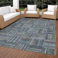 thumbnail image 3 of Addison Rugs Chantille Indoor/Outdoor Transitional Geometric Teal Machine Washable Rectangle Rug, 5' x 7'6", 3 of 8