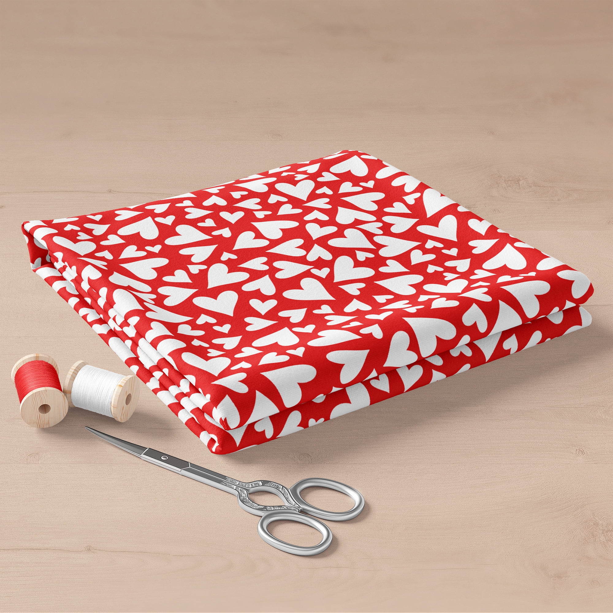 Create It 18"x21" Cotton Hearts Precut Sewing & Craft Fabric, Red 10 Pieces