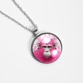 thumbnail image 4 of Gorilla Women's Glass Design Circular Pendant Necklace - Sparkle and Shine with this Elegant Necklace, 4 of 5