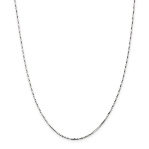 Beautiful Sterling Silver Rhodium-plated 1.25mm Box Chain