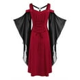 thumbnail image 2 of ORQ Womens Flared Sleeve Mesh Halloween Cosplay Costume Gothic Punk Dress, 2 of 3