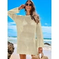 thumbnail image 2 of Women Swimsuit Crochet Swim Cover Up Summer Bathing Suit Swimwear Mesh Knit Beach Dress Vacation Outfits ﻿, 2 of 7