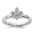 thumbnail image 3 of Auriga Fine Jewelry 925 Sterling Silver Fleur De Lis Diamond Ring for Women Size 7, 3 of 6