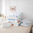 thumbnail image 6 of jejeloiu Blue Cow Print Cowboy Boot 7-Piece Bedding Comforter Set Kids,Dreamy Princess Bow King Bedding Sets For Girls,Reversible, 6 of 7