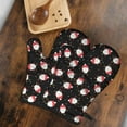 thumbnail image 5 of Cute Oven Mitts,Black Christmas Santa Pattern Oven Mitt 2-Pack Set,Kitchen Gloves for Oven,Heat Resistant Oven Mitts 7.7"x12", 5 of 7
