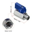 thumbnail image 2 of Uxcell 1/4 NPT Brass Mini Ball Valve, 1 Pack NPT Female to Male Shut-Off Valve for Pipe Coupler Connector, Blue, 2 of 5