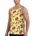 thumbnail image 2 of Fuzoiu Pineapples Sharks In Hawaiian Print Men's Workout Tank Tops,Sleeveless Gym Shirt Quick Dry,Fitness Bodybuilding T-Shirt,Muscle Athletic Workout Tee-X-Large, 2 of 7