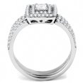 thumbnail image 3 of Luxe Jewelry Designs Women's Stainless Steel Wedding Ring with Square CZ - Size 7, 3 of 4