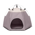 thumbnail image 2 of Hexagon Pet Tent Outdoor Camping Portable Folding Dog Cat House, Waterproof Tear-Resistant Travel Shelter, Mesh Ventilation, Lightweight Bed, 60x60x48cm, 2 of 6