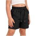 thumbnail image 4 of ZOYOEN Girls Trendy Cargo Shorts- Baggy Stretch Casual Elastic Waist Drawstring Kids Hiking Shorts Black Size 12, 4 of 8