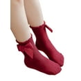 thumbnail image 4 of Kmbangi Kids Socks Toddler Solid Color Short Tube Socks with Big Bowknot, 4 of 9