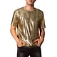 thumbnail image 1 of Camiseta de fiesta disco de manga corta para hombres con estampado de animal metálico INSPIRE CHIC 2XL Dorado, 1 of 6