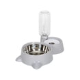 thumbnail image 2 of SHENGXINY Stainless Steel Cat Food Bowl and Water Bowl Set - 2 in 1 Automatic Gravity Water Dispenser, Leakproof Clean Feeder for Small Medium Dogs & Cats Gray 13.78x6.1x9.84in, 2 of 6
