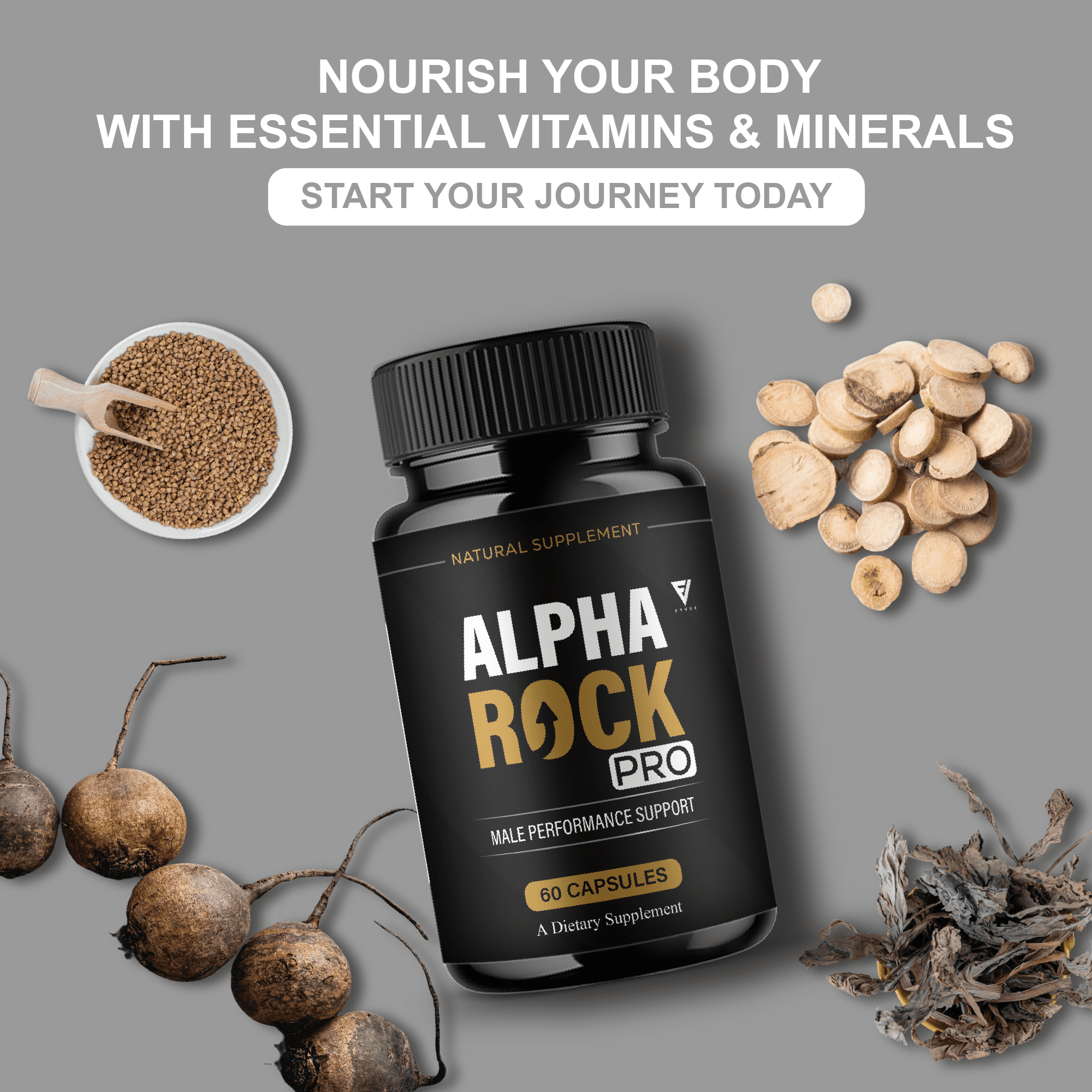 Alpha Rock Pro Pills, Alpha Rock Performance Supplement (60 Capsules)