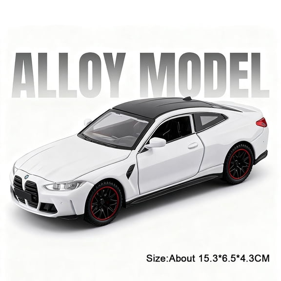 Scale 1:32 M4 X3M Toy Car Model Pull Back Music Light Doors Opened Miniature Vehicle Metal Diecast Models Kids Educational Gifts