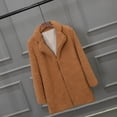 thumbnail image 2 of Qetyuw Oversized Fleece Coat for Women Winter Warm Long Sleeve Open Front Jacket Lapel Casual Cardigan Coats, 2 of 6