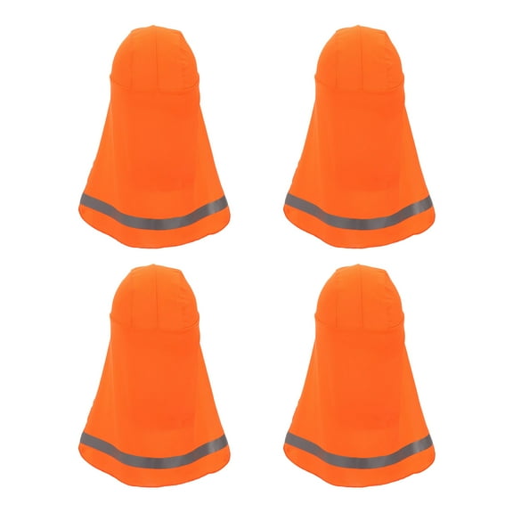 Uxcell Hard Hat Sun Shade, 4 Pcs Hard Hat Liner Neck Shade Sun Protector, Fluorescent Orange
