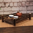 thumbnail image 3 of BANDEJA DE SERVICIO DE BAMBÚ VINTAGE Mesa de té y café Desayuno en la cama Regalo 4 40x35x9cm, 3 of 9