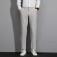 thumbnail image 3 of Pantalones de traje de hombre de talla grande Pantalones de verano rectos para hombre Negro Lujoso coreano Reseñas Muchas prendas de trabajo baratas 2024 Tela nueva en, 3 of 5