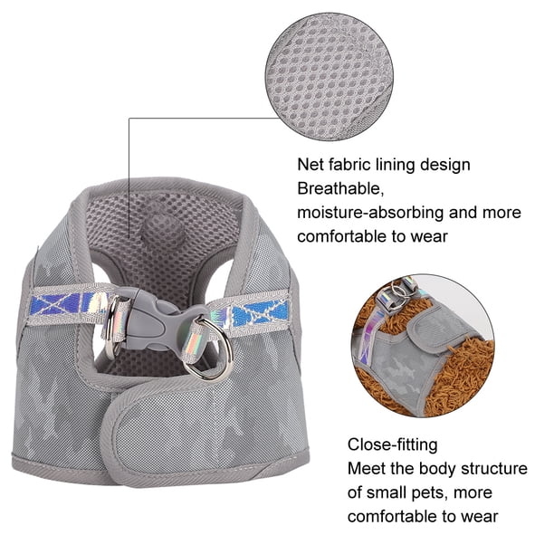Arnés de chaleco para perros arnés para perros pequeños y visión nocturna cuerda de tracción reflectante Teddy ajustable para caminar al aire libre sin tirones conjunto ANGGREK Otros
