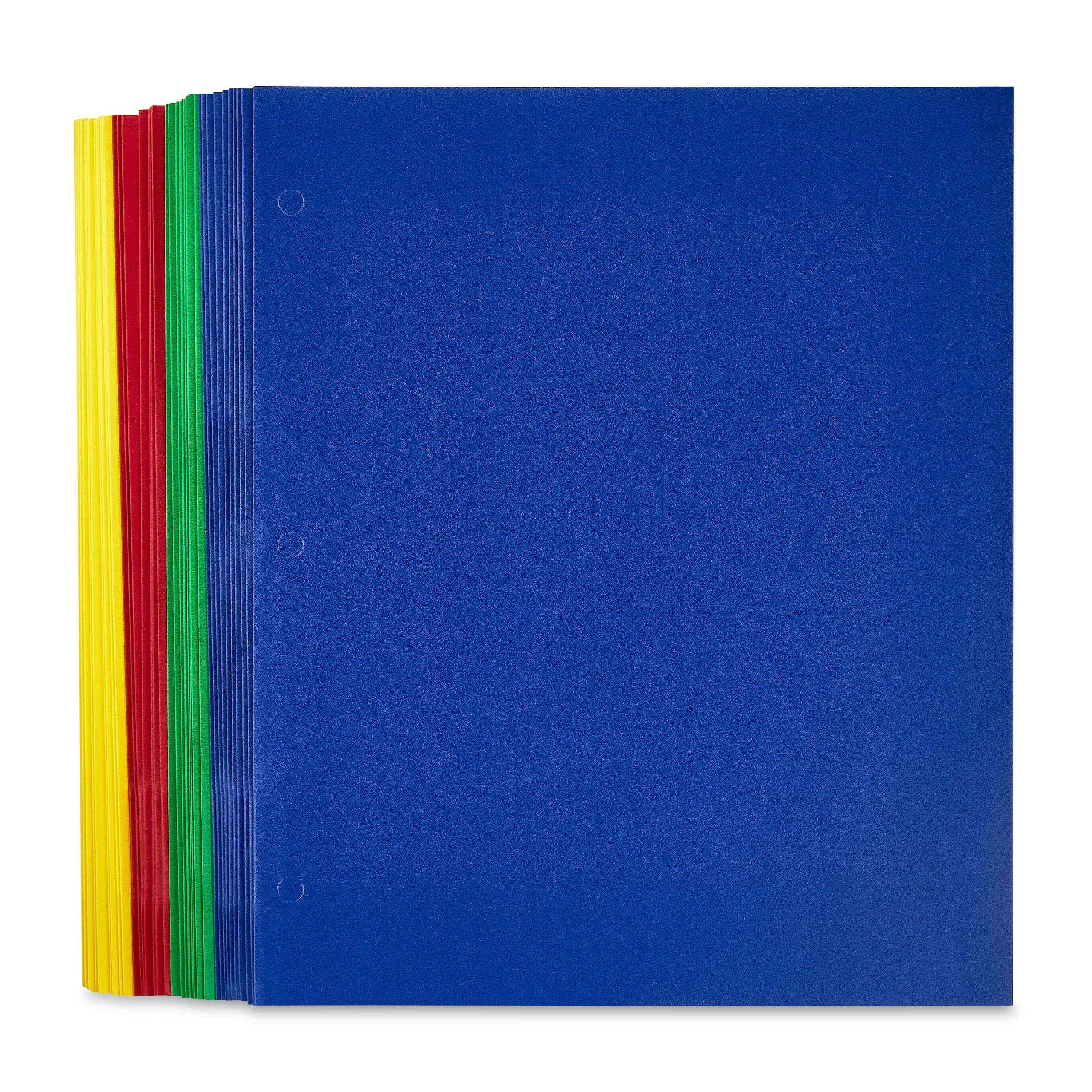 Pen+Gear 2-Pocket Paper Folders, Letter Size, Assorted Colors, 40-Count