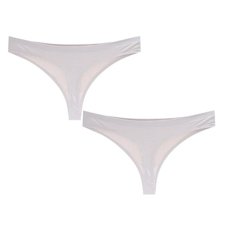 

Womens Underwear Brief Cotton Thong With Air Holes Underpants Panties2PC