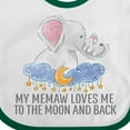thumbnail image 4 of Inktastic My Memaw Loves Me to the Moon and Back Elephants in Clouds Boys or Girls Baby Bib, 4 of 4