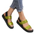 thumbnail image 3 of Women's Platform Sandals Slingback Sparkly Sandals Outdoor Beach Sandals (Gold 9), 3 of 8