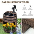 thumbnail image 5 of Outsunny 23" H Outdoor Water Fountain Wood and Metal Rustic Apple Barrel Pump Garden Decor for Outside Backyard, 5 of 9