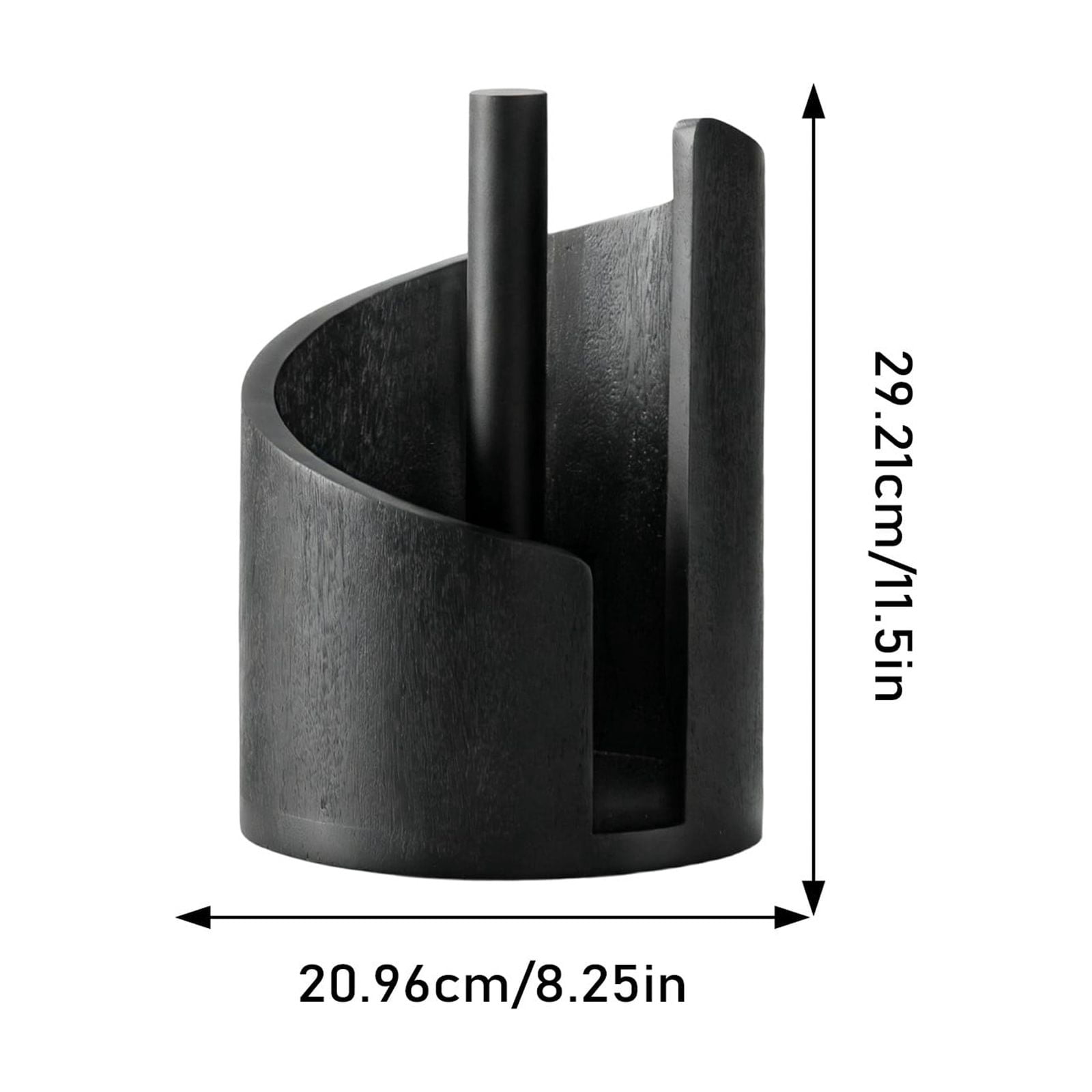 Modern Spiral Design Paper Towel Holder, Countertop Wooden Tissue Dispenser with Metal Rod, FSC Certified Solid Wood Base for Kitchen Bathroom, One-Hand Tear Paper Towel Stand