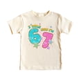thumbnail image 5 of Ink-Printed Glitter I was 6 Now I'm 7 Birthday Shirt for Girls Trendy Six Sevent Party T-Shirt Natural Shirt 5-6, 5 of 6