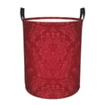 thumbnail image 2 of Uemuo Vintage Burgundy Pattern Circular Laundry Hamper Basket with handles,Collapsible laundry basket,Large capacity laundry hamper,Laundry Organizer-Small, 2 of 8