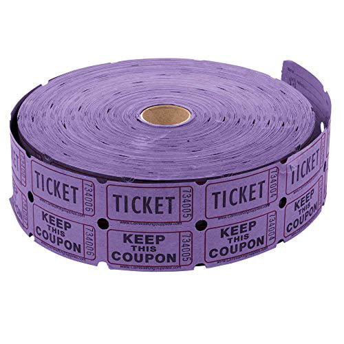 25691 Raffle Ticket 2 Set Henry Bookbinding Corp Purple Double Roll of 2000 Tickets Purple 