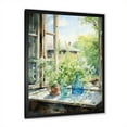 thumbnail image 2 of Designart "Countryside Charm with Green and Blue Windows I" Farm Framed Wall Art - Country Green Farm Windows Bedroom Framed Canvas Wall Art, 2 of 6
