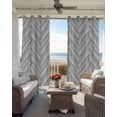 thumbnail image 3 of Gray Wood Grain Blackout Curtains 45 Inches Long, Kitchen Black Out Window Treatments, Retro Minimalist Geometric Art Thermal Insulated Lined Drapes for Small Window with Grommet 42"x45", 3 of 8