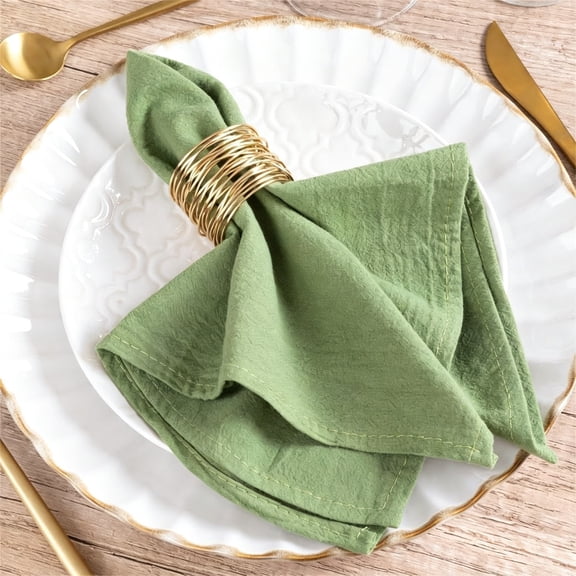 AUQ Sage Green Cloth Napkins Set of 8 Cotton Linen Napkins Washable Dinner Napkins 16"×16" for Wedding Baby Bridal Shower Birthday Garden Party Table Decor