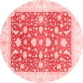 thumbnail image 1 of Ahgly Company Indoor Round Abstract Red Modern Area Rugs, 4' Round, 1 of 4