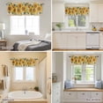 thumbnail image 4 of Curtain Valance for Windows, Watercolor Farm Sunflowers Leaves Kitchen Valances Rod Pocket Short Curtains, Retro Yellow Plaid Lattice Window Valance for Bedroom Bathroom Living room 60x14in, 4 of 9