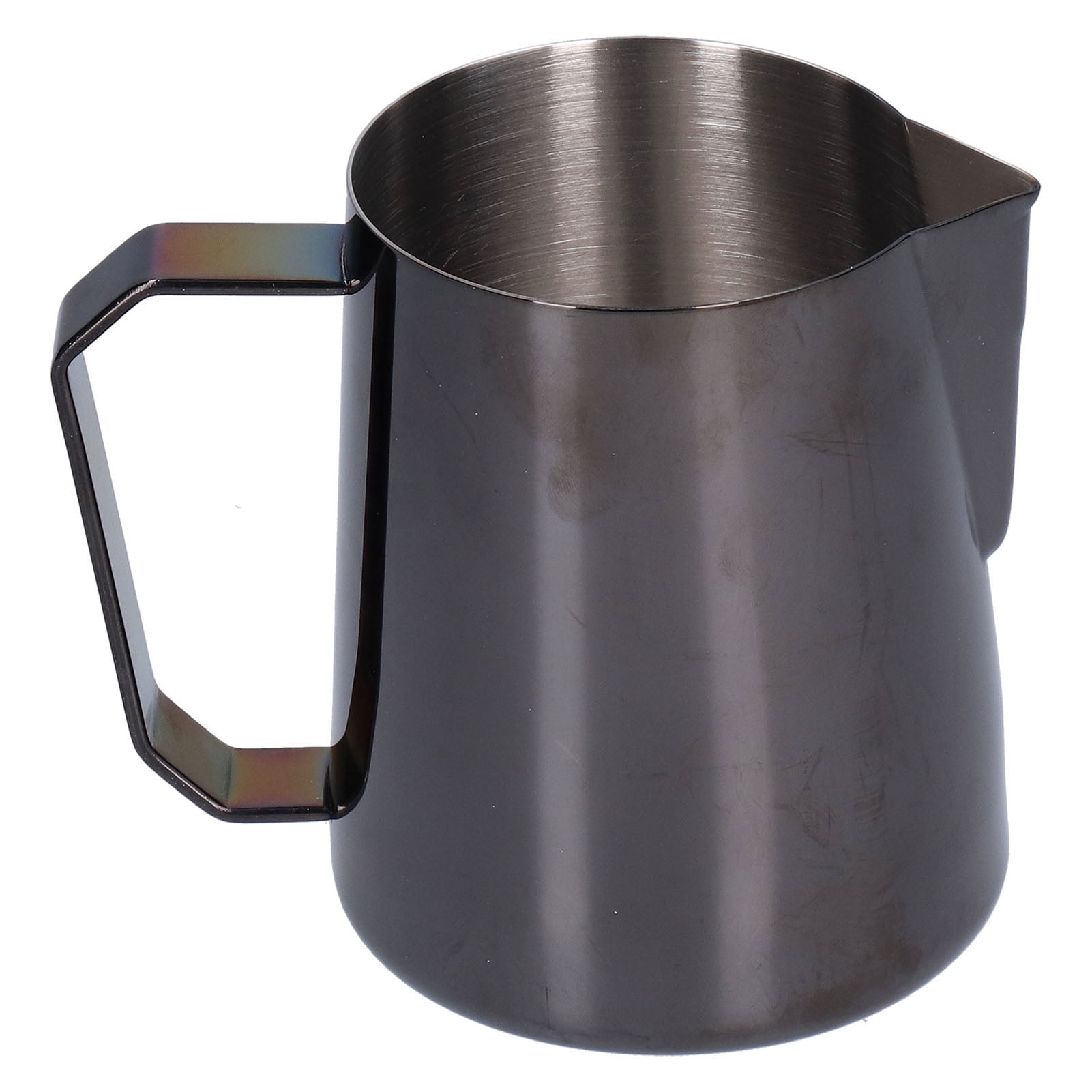 YAHHU 600ml / 20.28 oz Stainless Steel Coffee Milk Frothing Cup Steaming Pitcher Pointed Mouth Black
