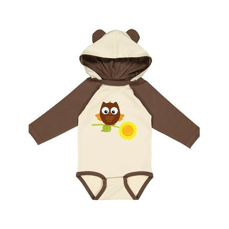 

Inktastic Owl with a Sunflower Gift Baby Boy or Baby Girl Long Sleeve Bodysuit