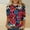 Multicolor#04, variant on Womens Tops Trendy Print Tees 3/4 Sleeve Crewneck Blouse Floral Skull Steampunk Colorful Clothes for Day of The Dead
