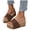 Coffee, variant on Wedge Sandals for Women Open Toe Cork Footbed Platform Sandals Slip On Fashion Studded Backless Mules Silver Size 7.5