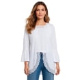 thumbnail image 2 of Roaman's Women's Plus Size Lace-Detailed Cardigan And Tank Set, 2 of 3