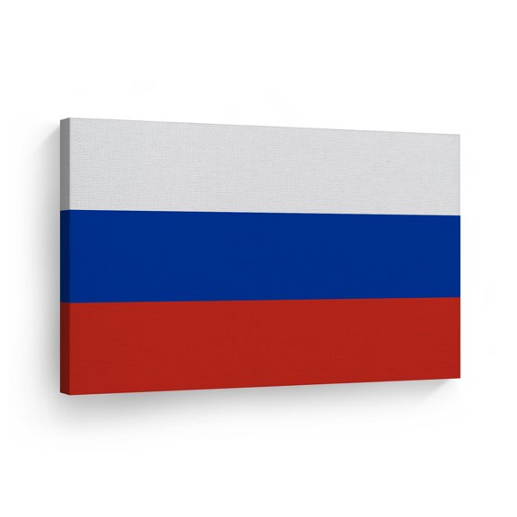 Smile Art Design Russia Flag Canvas Wall Art Print Country Flags Office Living Room Dorm Bedroom Kitchen Man Cave Sports Club Bar Decor Modern Home Decor Made in USA - 30x40