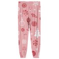 thumbnail image 6 of Wutalume Men's Drawstring Pocket Cuffed Casual Pants with Festive Christmas Print, Soft Home Sleep Pants for Holiday Season and Cozy Nights,Watermelon Red 3XL, 6 of 7