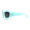 thumbnail image 3 of Womens Oversized Trendy Sport Thick Bevel Frame Wrap Plastic Sunglasses Sky Blue - Black, 3 of 4