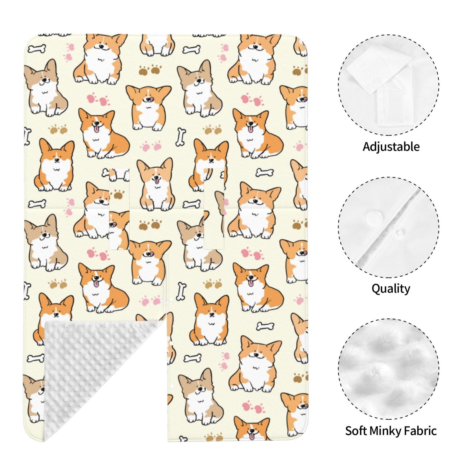 Naloa Cartoon Corgi Baby Car Seat Cover, Breathable Baby Carrier Cover, Multiuse Baby Carrier Cover & Nursing Breastfeeding Cover