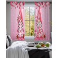 thumbnail image 3 of Valentine's Day Sheer Curtains 39 Inch Length 2 Panels Set for Living Room/Bedroom, Ombre Pink Gnomes Love Roses Romantic Kitchen Curtains Grommet Semi-Sheer Curtains Window Treatments 27.5"x39"x2, 3 of 7
